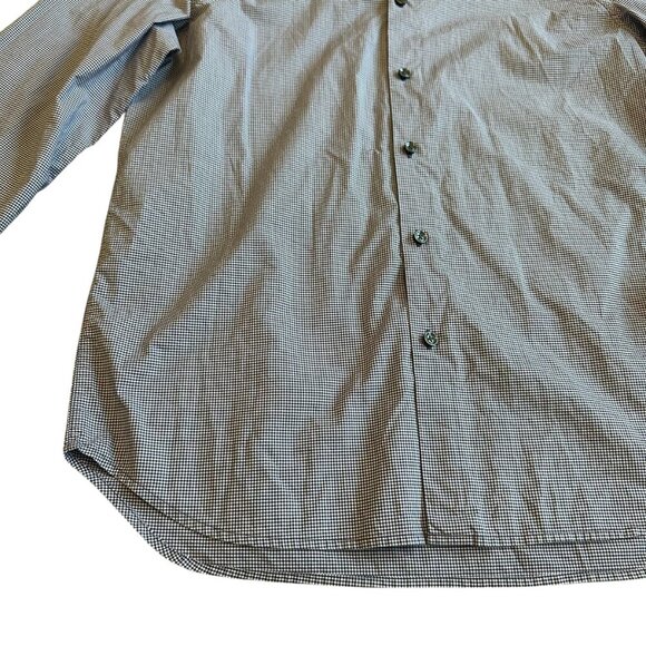 Theory Purple Check Button-Down Dress Shirt Classic 100% Cotton Size Large Men's - Picture 2 of 10